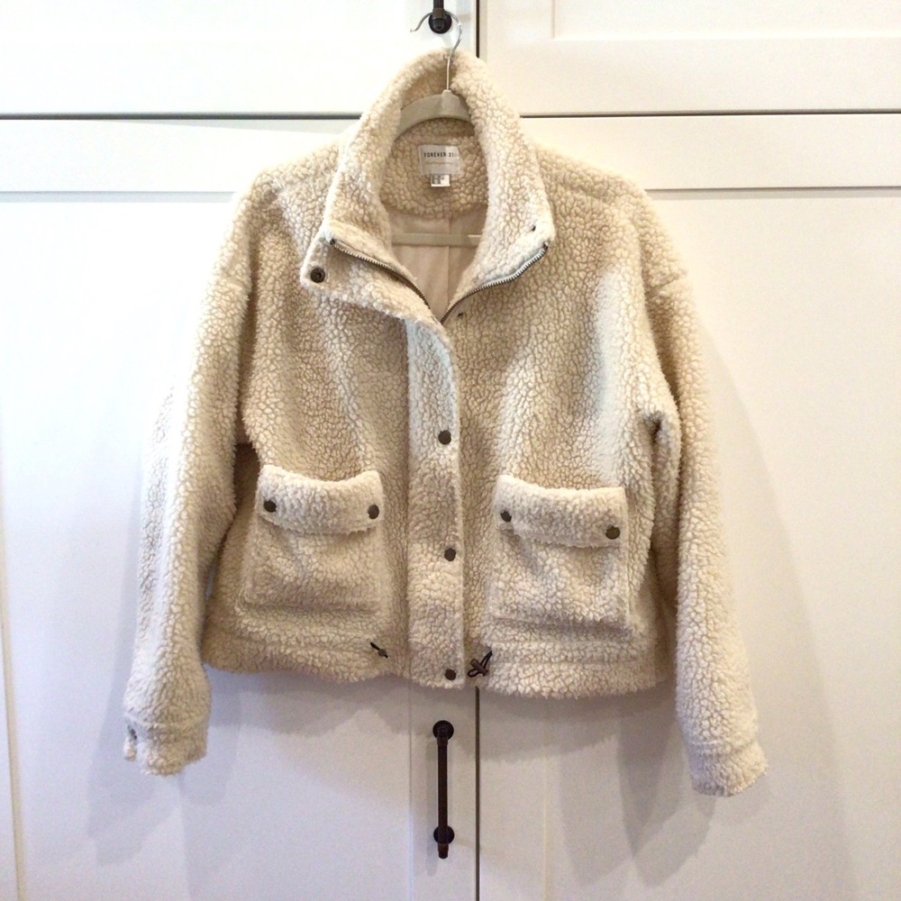 Forever 21 Contemporary Teddy Jacket Size XS